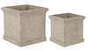 Set di 2 vasi da fiori Cement Square Cappuccino (1)