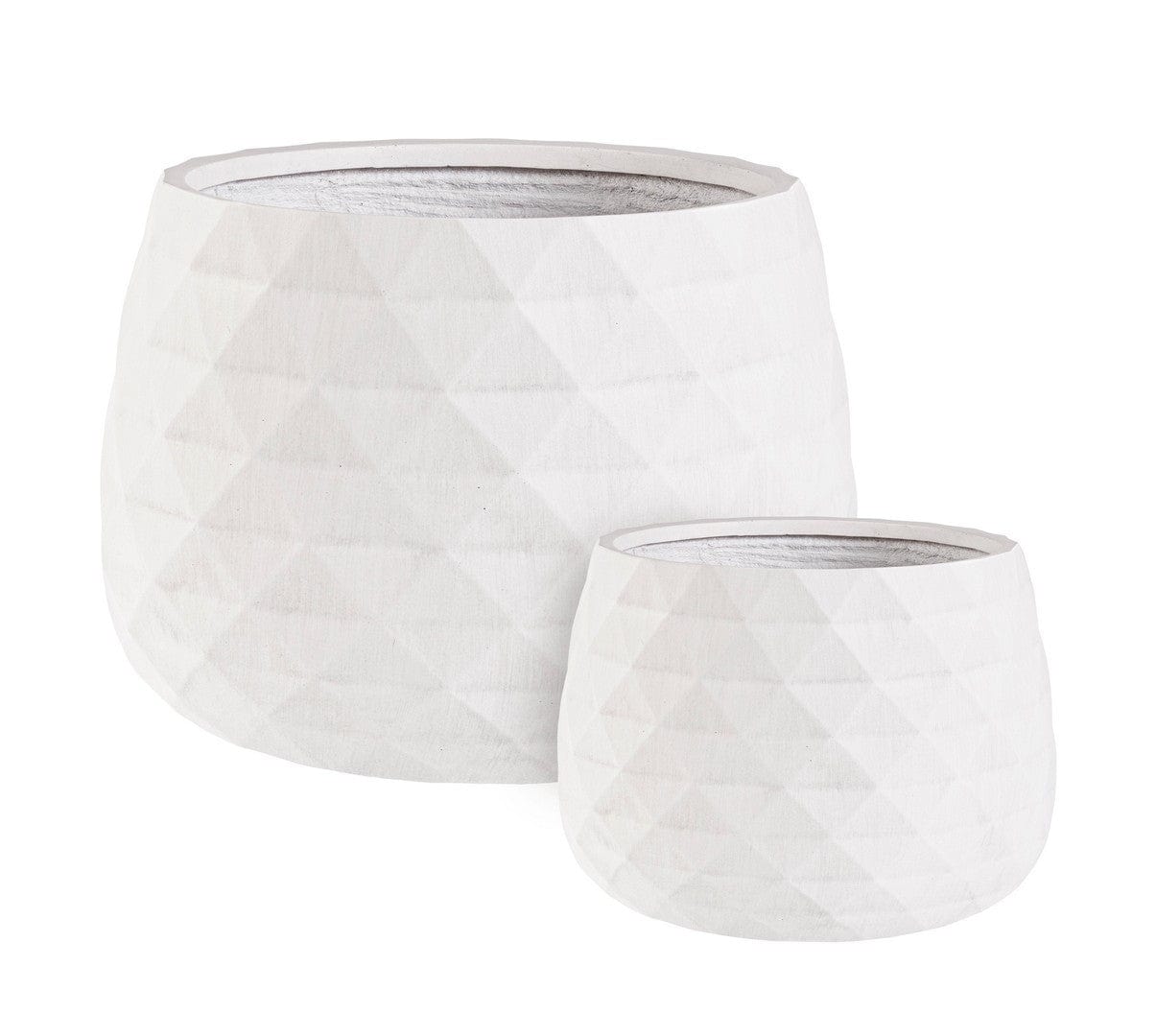 Set di 2 vasi da fiori Pyramid Bowl Bianco