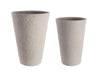 Set di 2 vasi da fiori Stone Round Alto Beige (1)