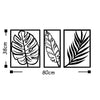 Set di 3 Decorazione da parete Leaf 2 Nero (2)