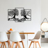 Set di 3 Decorazione da parete Love Tree Nero (2)
