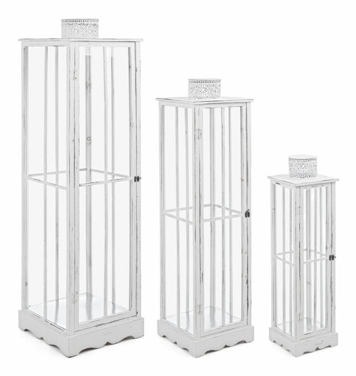 Set di 3 lanterne decorative Astana Bianco