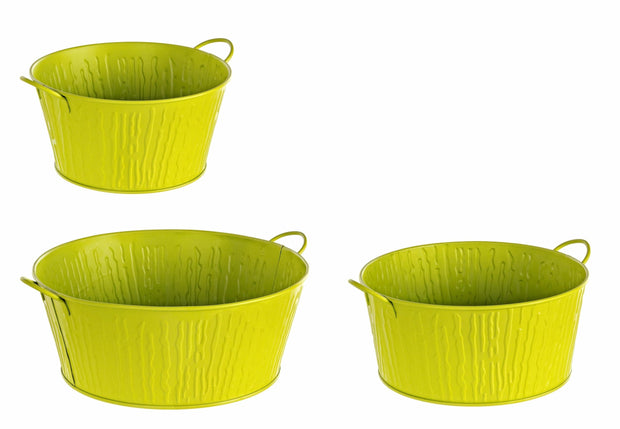 Set di 3 Pentole da giardino Bark Round Verde