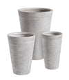 Set di 3 vasi da fiori Graffiti Round Alto Grigio