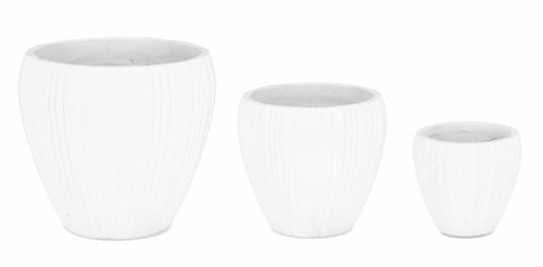 Set di 3 vasi da fiori Halong Round Bianco (1)