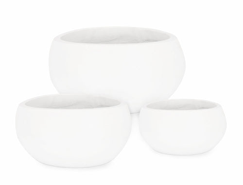 Set di 3 vasi da fiori Hoian Bowl Bianco