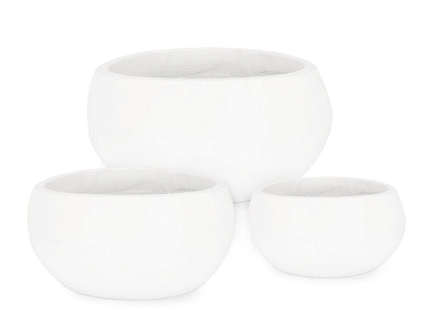 Bizzotto Set di 3 vasi da fiori Hoian Bowl Bianco