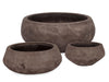 Bizzotto Set di 3 vasi da fiori Minh Bowl Ruggine