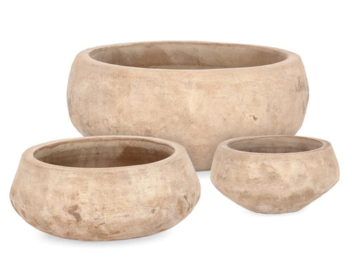 Bizzotto Set di 3 vasi da fiori Minh Bowl Ruggine