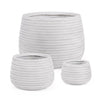 Set di 3 vasi da fiori Tressage Round Bianco