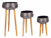 Set di 3 vasi per piante Varanasi Tripod Round Antracite