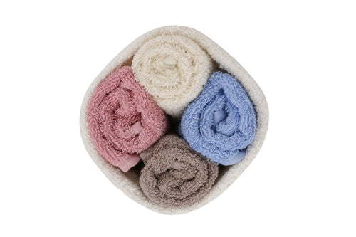 Set di 4 asciugamani cotone Beverly Hills Polo Club Alinda Alb V07 Multicolore, 30 x 30 cm (1)