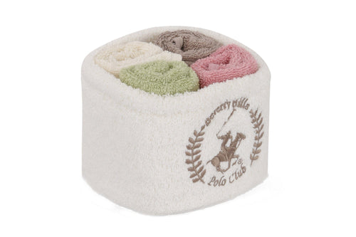 Set di 4 asciugamani cotone Beverly Hills Polo Club Alinda Alb V08 Multicolore, 30 x 30 cm