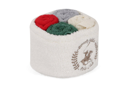 Set di 4 asciugamani cotone Beverly Hills Polo Club Alinda Alb V09 Multicolore, 30 x 30 cm