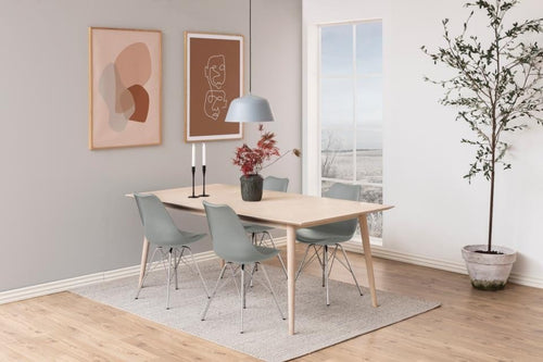 Set di 4 sedie da pranzo in plastica Eris Grigio (1)