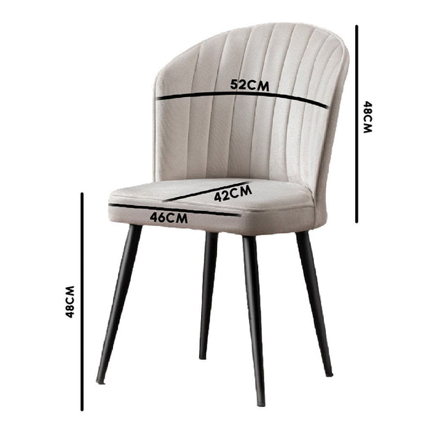 Set di 4 sedie da pranzo in tessuto Rubi Cappuccino (2)