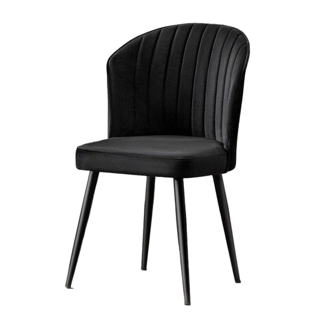 Set di 4 sedie da pranzo in tessuto Rubi Nero (3)