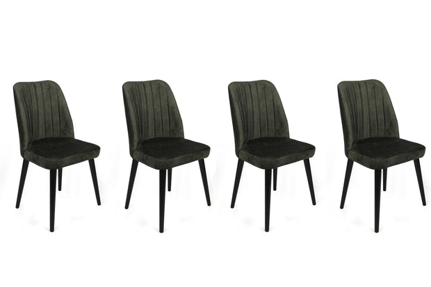 Set di 4 sedie da pranzo in velluto Alfa 432-V4 Verde