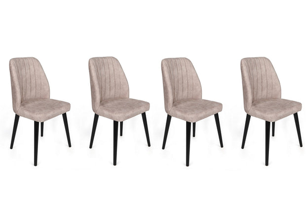 Set di 4 sedie da pranzo in velluto Alfa 469-V4 Crema