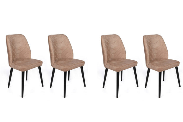 Set di 4 sedie da pranzo in velluto Dallas 523-V4 Cappuccino