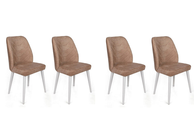 Set di 4 sedie da pranzo in velluto Dallas 583-V4 Cappuccino