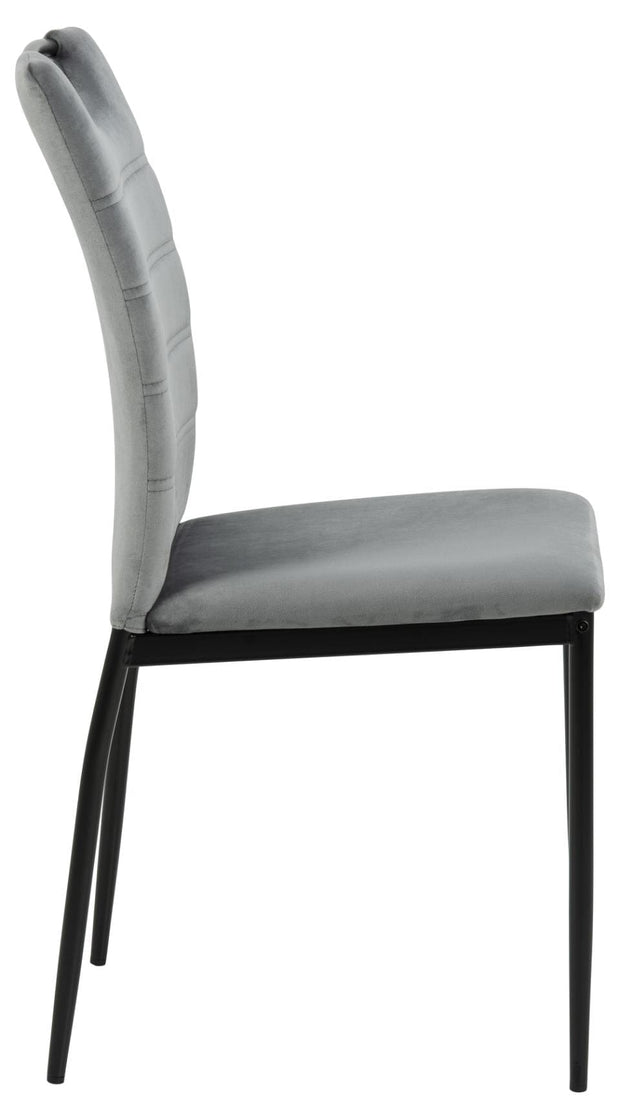 Set di 4 sedie da pranzo in velluto Dia Grigio (2)