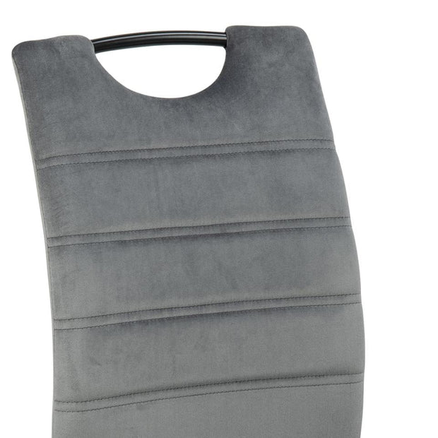 Set di 4 sedie da pranzo in velluto Dia Grigio (4)