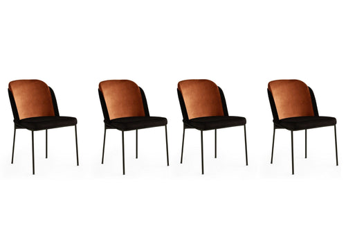 Set di 4 sedie da pranzo in velluto DR - 147 V4 Ruggine