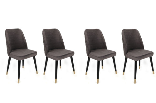 Set di 4 sedie da pranzo in velluto Hugo 361-V4 Antracite