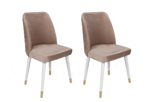 Set di 4 sedie da pranzo in velluto Hugo 404-V4 Beige (1)