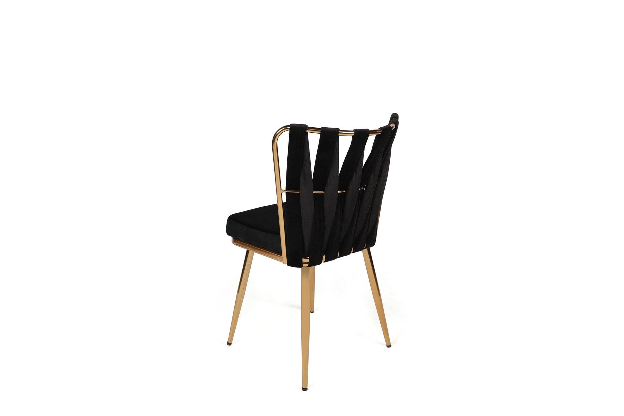 Set di 4 sedie da pranzo in velluto Kuşaklı-211 V4 Nero (3)