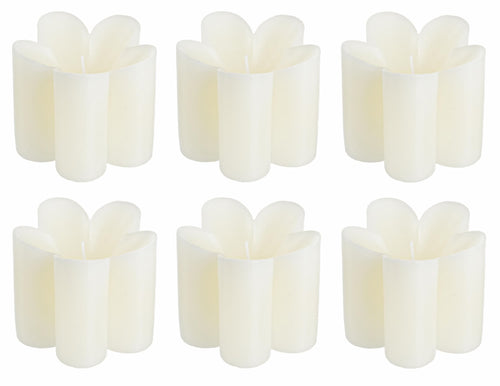 Set di 6 candele decorative Flower Bianco