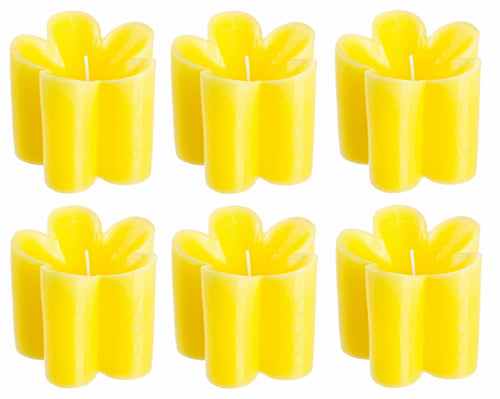 Set di 6 candele decorative Flower Giallo