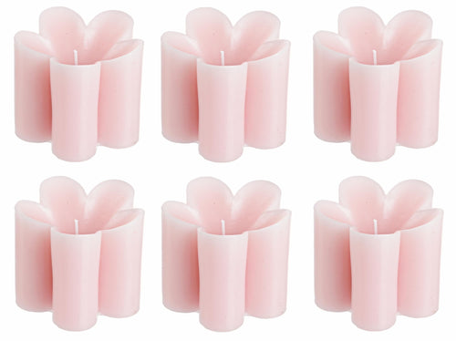 Set di 6 candele decorative Flower Rosa