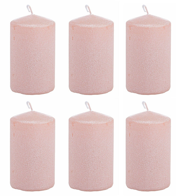 Set di 6 candele decorative Powder Rosa