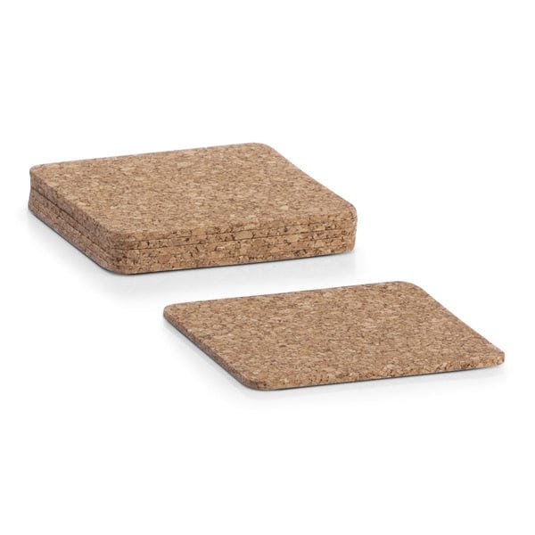 Set di sottobicchieri in sughero, Coast Square Natural, 6 pezzi, L9,5xL9,5 cm