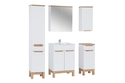 Set mobili da bagno Bali Bianco, 6 pezzi