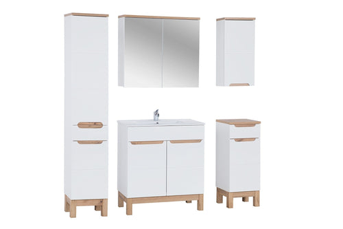 Set mobili da bagno Bali XL Bianco, 6 pezzi