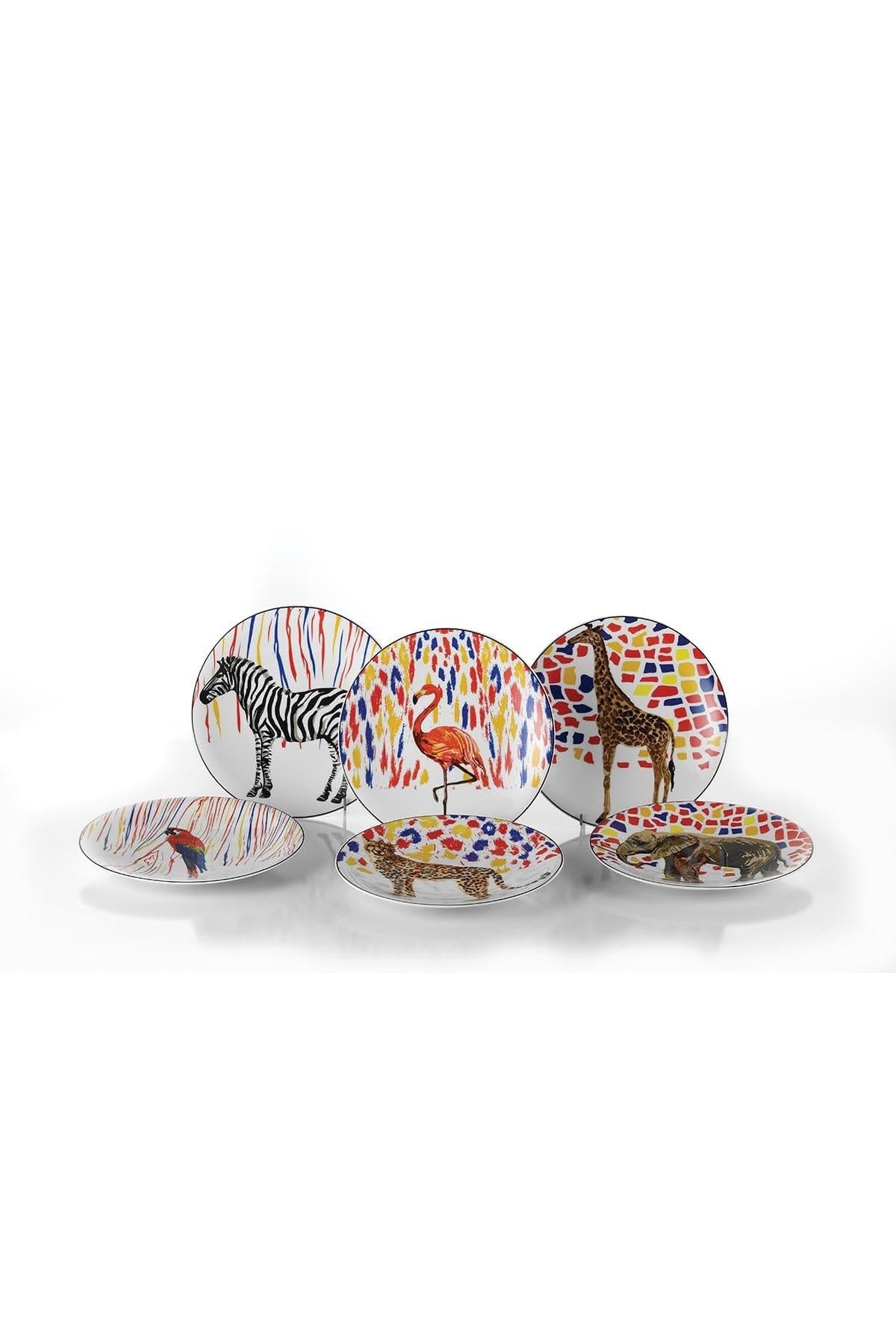 Set piatti da dessert in porcellana Alexi Multicolore, 6 pezzi (2)