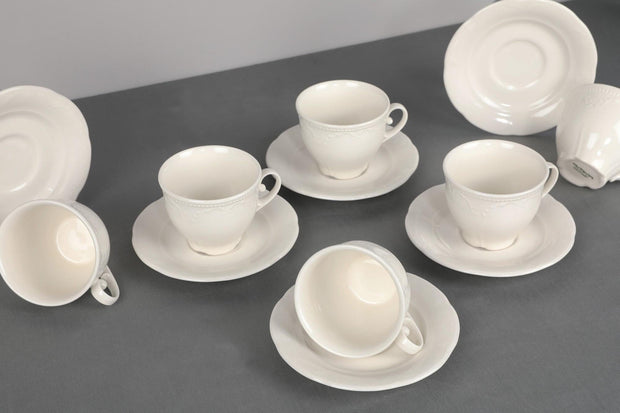 Set tazza caffè e piattino Julia Bianco, 12 pezzi (2)