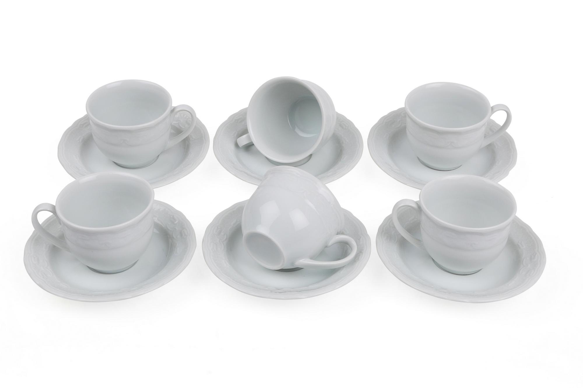 Set tazza caffè e piattino Liam Bianco, 12 pezzi