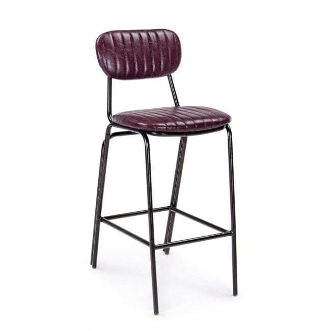 Bizzotto Sgabello da bar in ecopelle Debbie Vintage Bordeaux