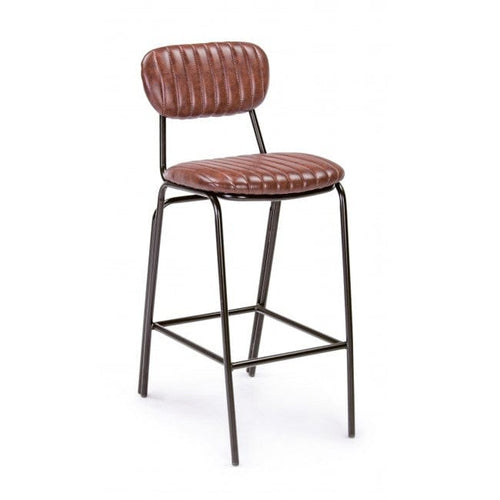 Bizzotto Sgabello da bar in ecopelle Debbie Vintage Marrone