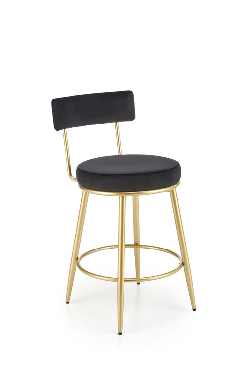 Halmar Sgabello da bar in velluto H115 Nero