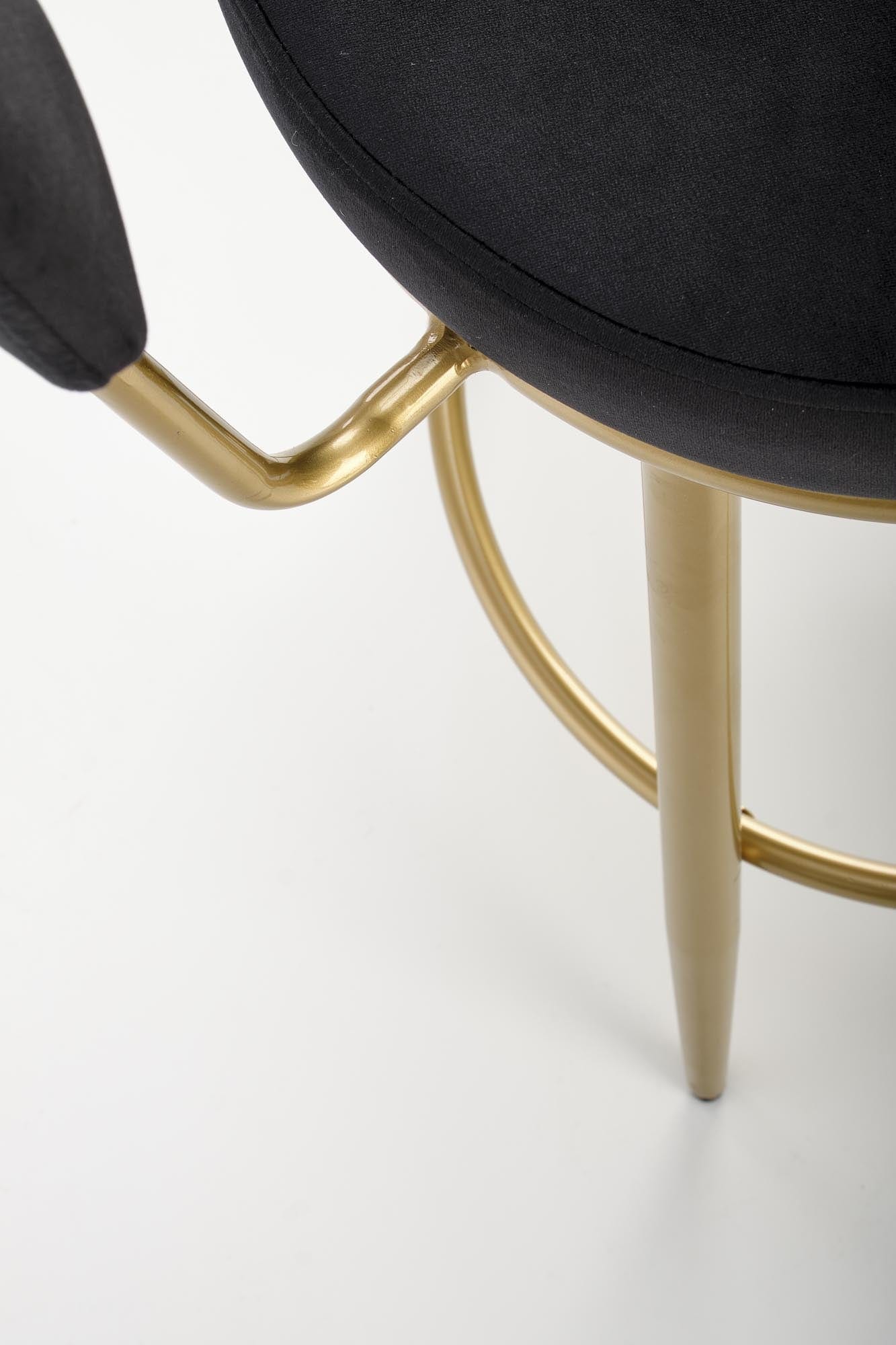 Halmar Sgabello da bar in velluto H115 Nero