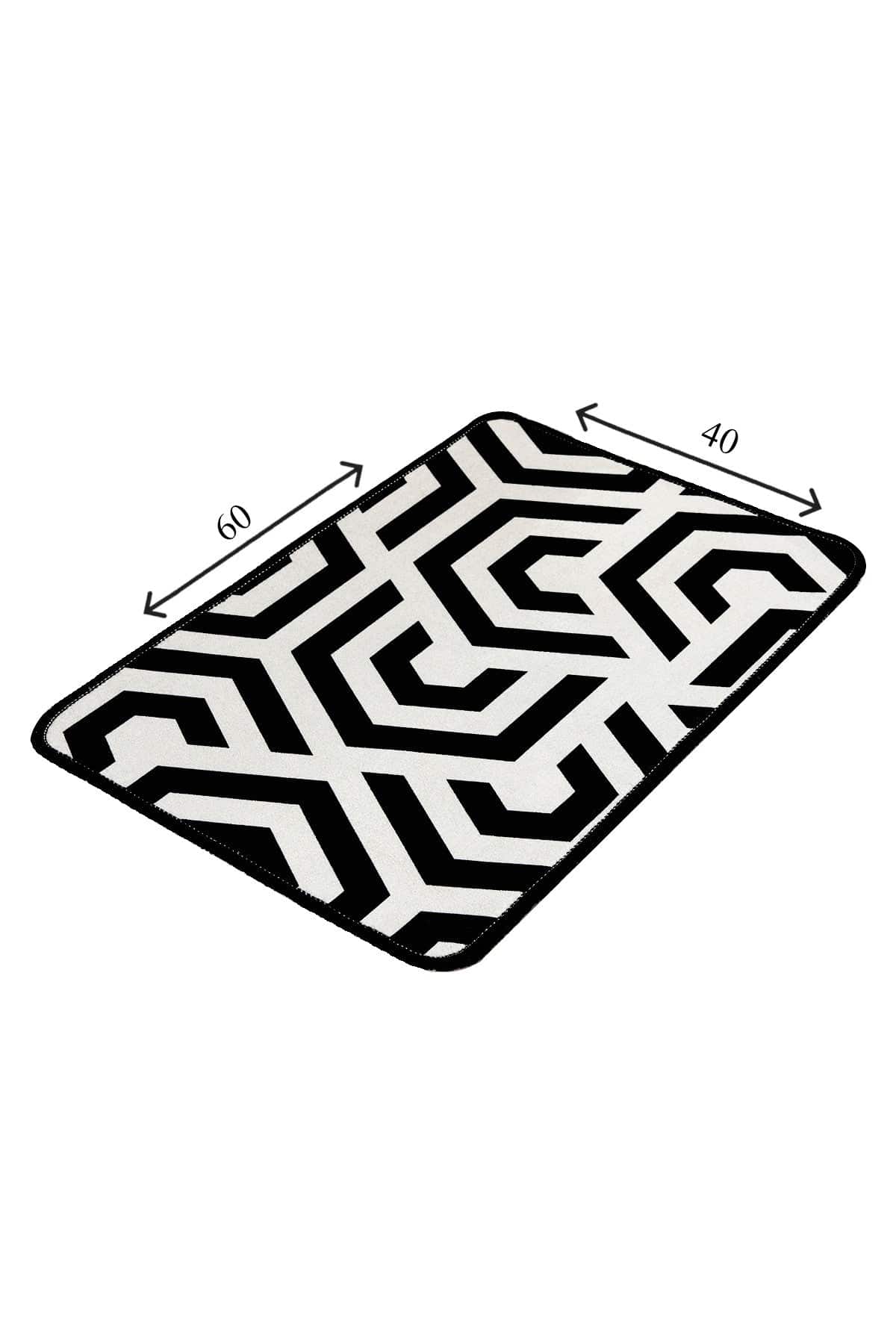 Tappetino per bagno Line Bianco e Nero, 40 x 60 cm (2)