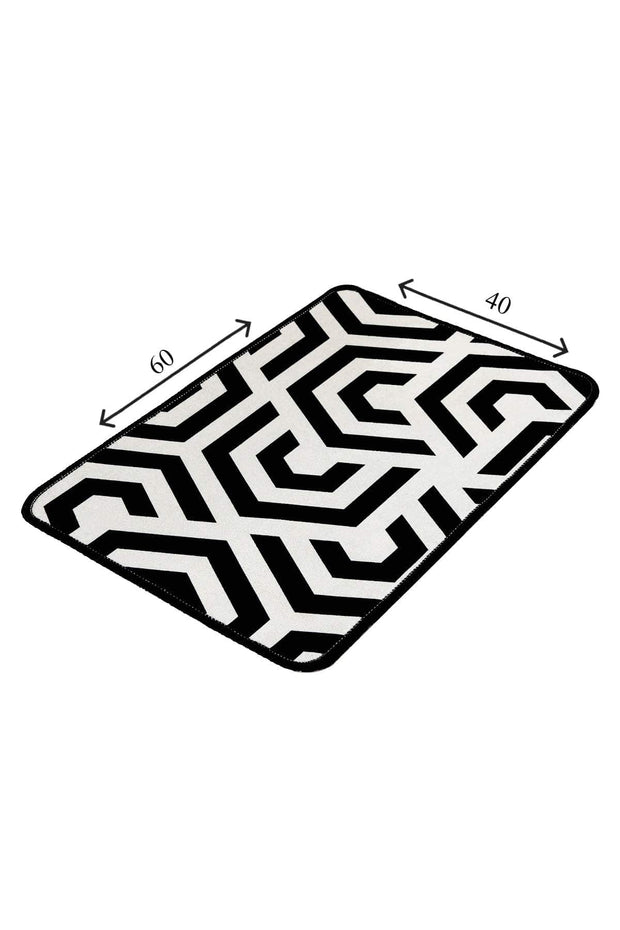 Tappetino per bagno Line Bianco e Nero, 40 x 60 cm (2)