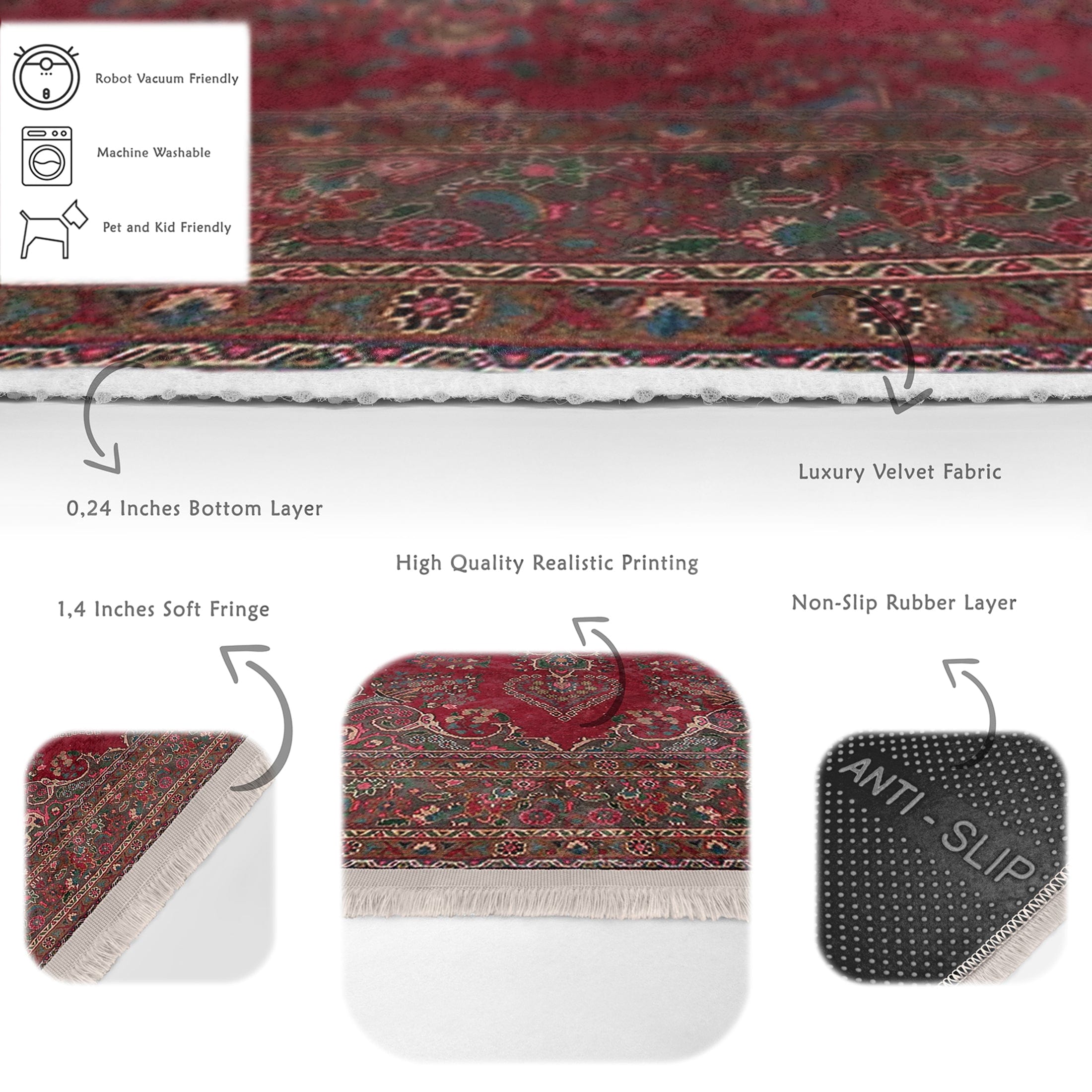 Hillkar Global Tappeto Halidik Deluxe-11082 Multicolore