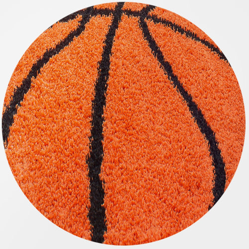 Tappeto per bambini Fun 6002 Round Basketball Arancia & AYYTPCH-FUN6002ORANGE-ROUND