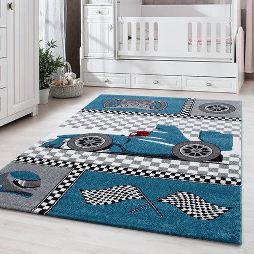 Tappeto per bambini Kids 0460 Racetrack Blu (1)